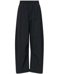 MM6 by Maison Margiela - Drawstring Trousers With Embroidered Logo - Lyst