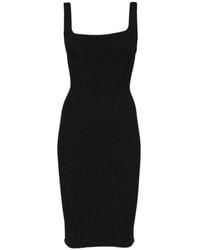 Hunza G - Midi Dress With Square Neckline - Lyst