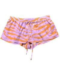 The Attico - Zebra Shorts - Lyst
