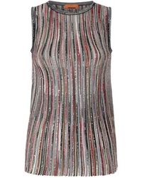 Missoni - Striped Top Decorated With Sequins - Lyst