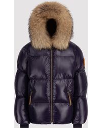 ARCTIC ARMY Men's Puffer With Fur In Navy - Blue