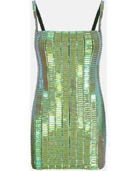 The Attico - ''rue'' Iridescent Green Mini Dress - Lyst