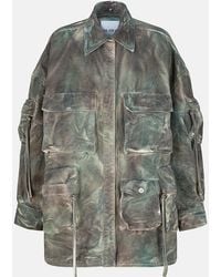 The Attico - Cappotto Corto 'Fern' Stained Camouflage - Lyst