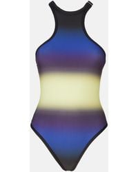 The Attico - Blue, Black And Light Yellow One Piece - Lyst