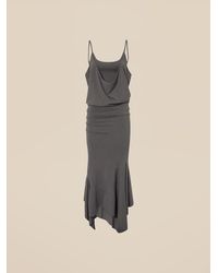 The Attico - Dark Grey Midi Dress - Lyst