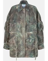 The Attico - ''fern'' Stained Green Camuflage Short Coat - Lyst