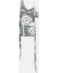 The Attico - "ranya" White And Black Bandana Mini Dress - Lyst