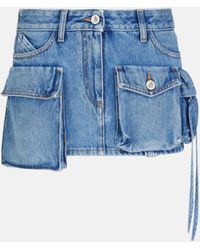 The Attico - ''fay'' Washed Blue Mini Skirt - Lyst