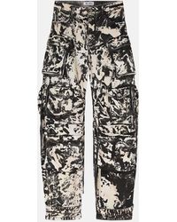 The Attico - ''fern'' Black, White And Soft Pink Long Pants - Lyst