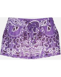The Attico - Violet, Brown And White Short Pants - Lyst