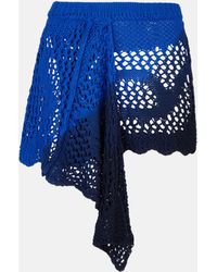 The Attico - Blue And Light Grey Mini Skirt - Lyst