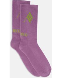 The Attico - Violet And Light Green Short Length Socks - Lyst