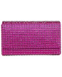 AMINA MUADDI - Fuchsia Clutch With Crystals - Lyst
