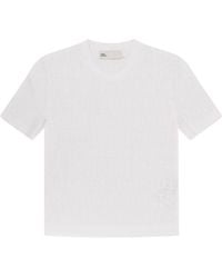 Tory Burch - T Monogram Jacquard Viscose Blend T-Shirt - Lyst