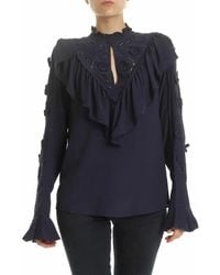 See By Chloé - Ink Blouse With Embroidery - Lyst