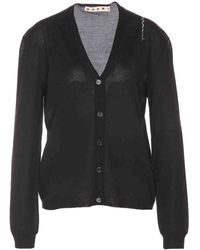 Marni - Wool And Silk Mending Embroidery Cardigan - Lyst