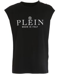 Philipp Plein - Logo Embroidery Tank Top With Buttons - Lyst