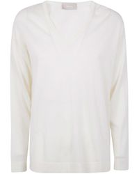Drumohr - Long Sleeve V-Neck Extrafine Sweater - Lyst