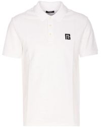 Balmain - Embroidered Pb Logo Polo - Lyst