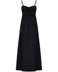 MSGM - Long Textured Stretch Cotton Dress - Lyst