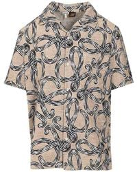 Loewe - Short-Sleeved Jacquard Cotton Terry Shirt - Lyst
