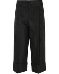 Elisabetta Franchi - Wool Pinstripe Trousers - Lyst