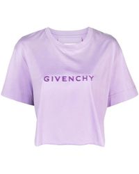 Givenchy - Logo Cotton Cropped T-Shirt - Lyst