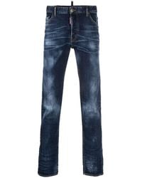 DSquared² - Logo-Patch Straight-Leg Jeans - Lyst