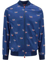 Kiton - Jacket With All-over Logo Print - Lyst