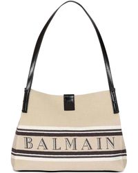 Balmain - Release Small Canvas And Leather Tote - Lyst