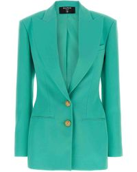 Balmain - Logo Button Double-Breasted Blazer - Lyst