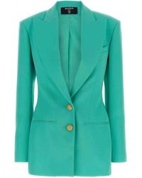 Balmain - Logo Button Double-Breasted Blazer - Lyst