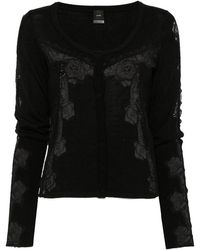 Pinko - Urlo Wool Cardigan With Lace - Lyst