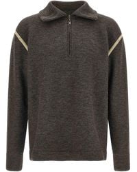 Maison Margiela - Elbow Patch Quarter-Zip Reversible Sweater - Lyst