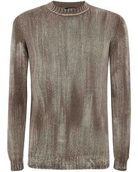 Avant Toi - Tonal Effect Round Neck Off Gauge Pullover - Lyst