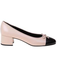Tory Burch - Leather Cap-toe Pump With Bow - Lyst