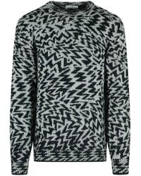 Laneus - Two-Tone Wool Blend Sweater - Lyst