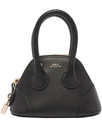 A.P.C. - Emma Mini Leather Bag With Logo - Lyst