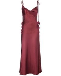 Self-Portrait - Satin Flower Midi Dress - Lyst