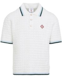 CASABLANCA - Boucle Short-Sleeve Knitted Polo - Lyst