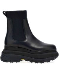 Sacai - Chelsea Leather Ankle Boots - Lyst