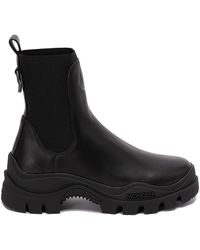 Moncler - `larue` Leather Chelsea Boots - Lyst