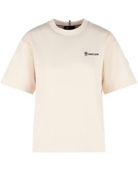 Moncler - Ivory Cotton T-Shirt - Lyst