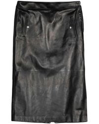 McQueen - Low Waist Leather Skirt - Lyst