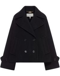 Chloé - Oversized Short Wool Coat - Lyst