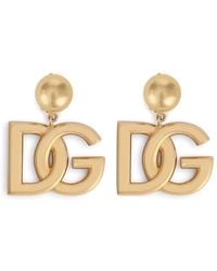 Dolce & Gabbana - Clip Earrings With Dg Logo - Lyst