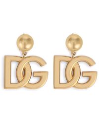 Dolce & Gabbana - Clip Earrings With Dg Logo - Lyst