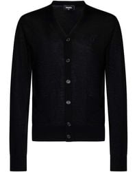 DSquared² - Tricot Wool V-Neck Cardigan - Lyst