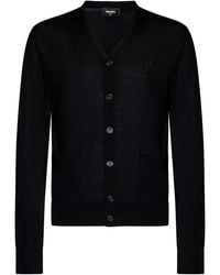 DSquared² - Tricot Wool V-Neck Cardigan - Lyst