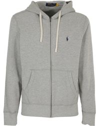 Polo Ralph Lauren - Zip-Up Cotton Blend Hoodie - Lyst